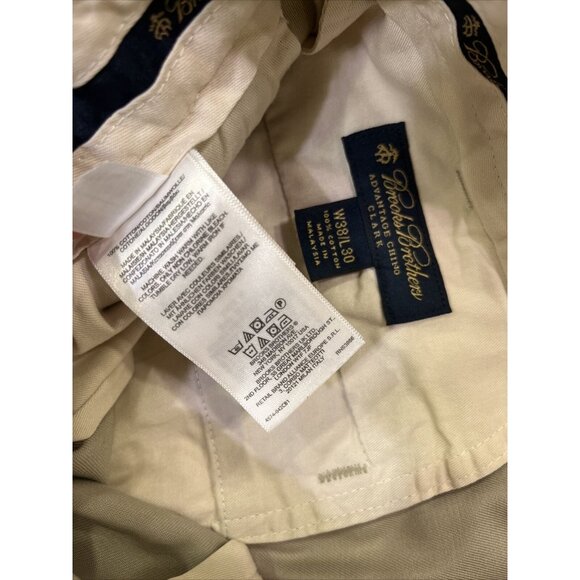 Brooks Brothers Pants Mens 38x30 Khaki Flat Front Advantage Chino Clark - Picture 6 of 6